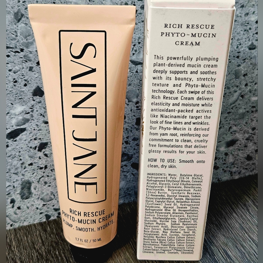 SAINT JANE Rich Rescue Phyto-Mucin Cream Vegan Snail W Niacinamide 1.7oz NEW - Picture 3 of 16
